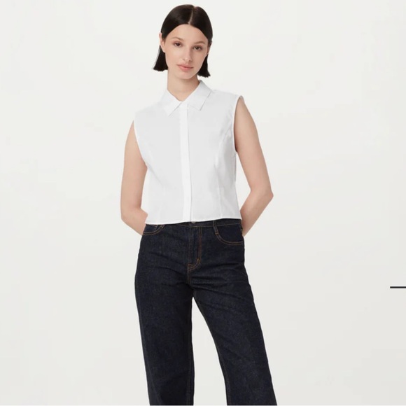 Frank & Oak Cropped Sleeveless Poplin Shirt - Picture 2 of 5